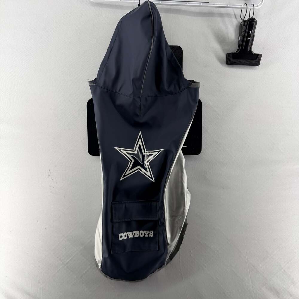 1376 NFL Official Team Pet Wear Dallas Cowboys Hooded Rain Jacket Size Large